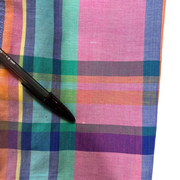 Vintage Single Needle Tailoring Shirt Mens Large Pink Plaid Button Front - Picture 8 of 11